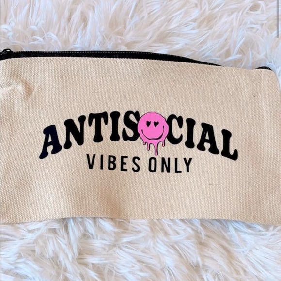 Handbags - Anti Social Vibes Only Zipper Pouch